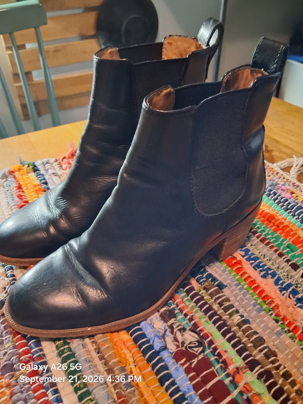 Madewell Black Leather Chelsea Booties - Women's Ankle Boots Sz7